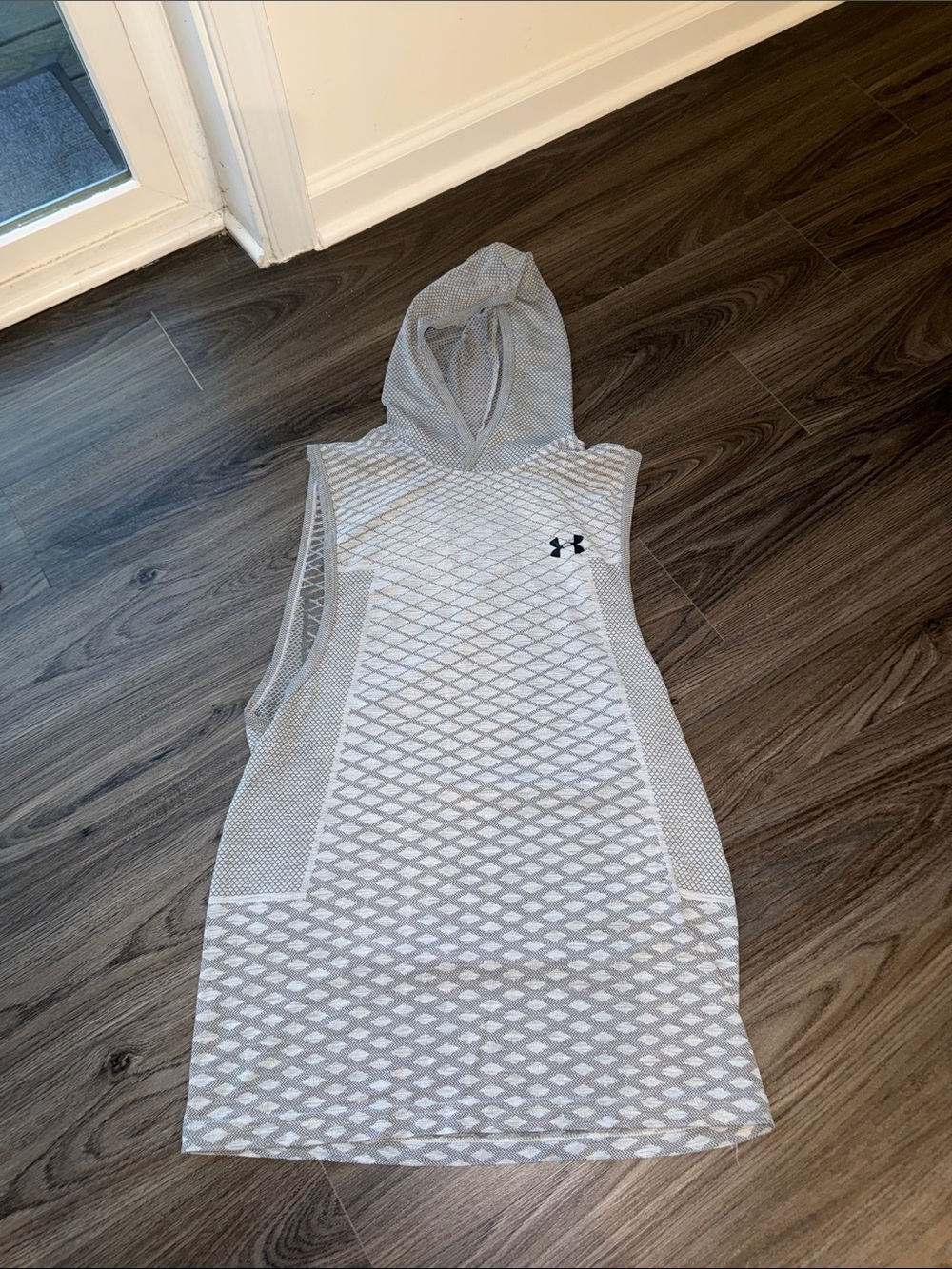 Under Armour Light Gray Mesh Sleeveless Hoodie